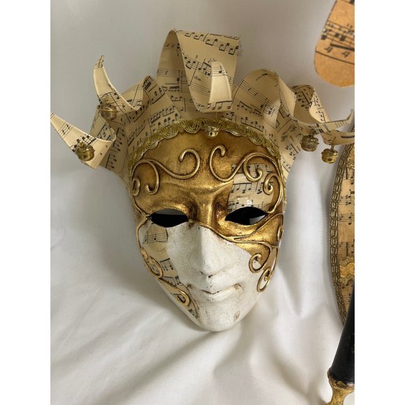 Trio of Authentic Venetian Masks Mask (from Italy) Includes all 3 Music - Picture 3 of 5